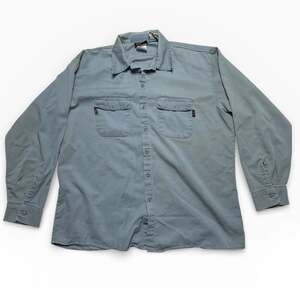 Wornrite FR Work Shirt Large R Flame Resistant Button Up Blue